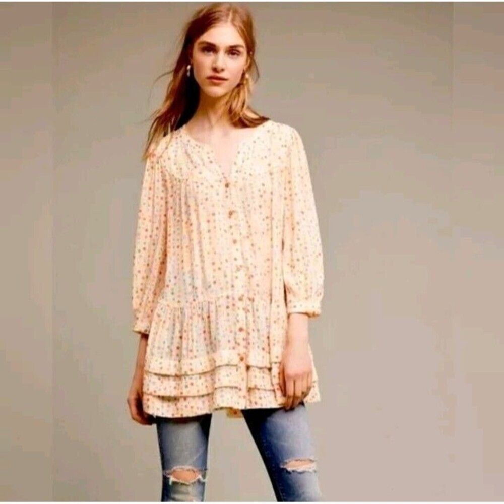 Maeve Light Pink Floral Tunic Top